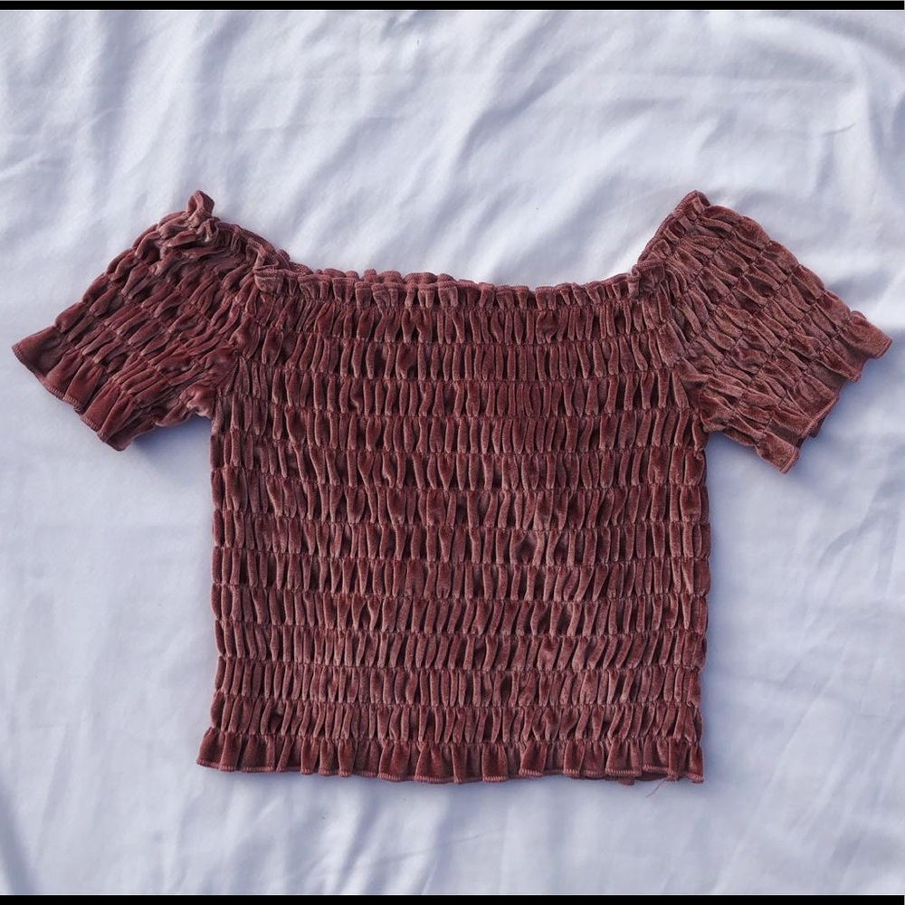 Velvet fabric crop top